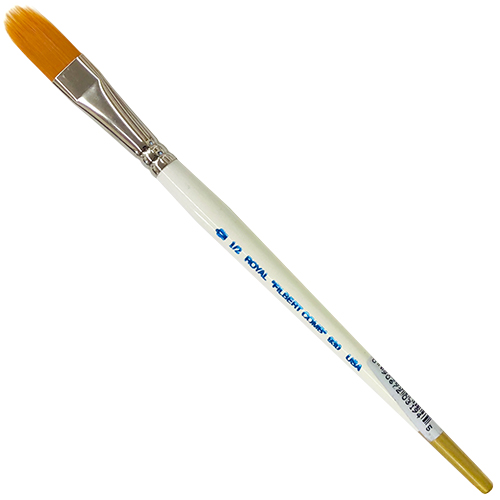 Royal Langnickel Royal Gold Brush for Acrylic & Watercolor - Filbert Comb 1/2"